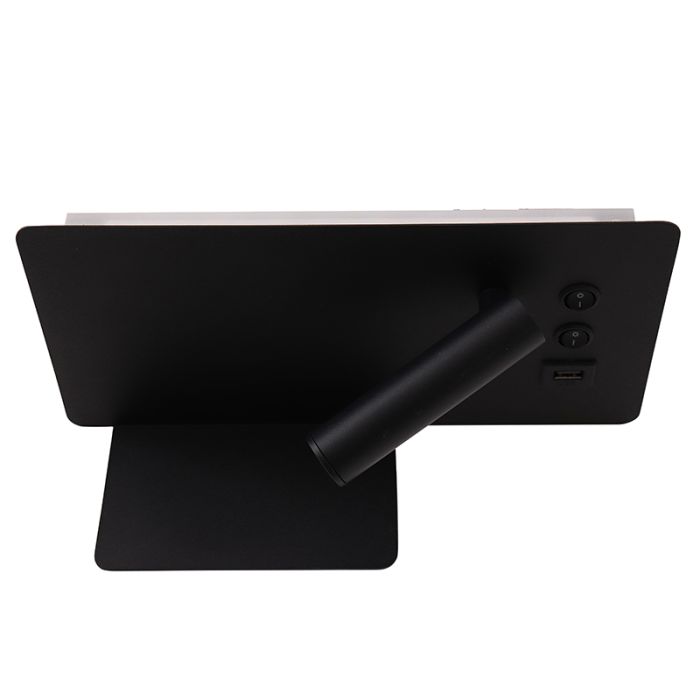 Moderne Wandleuchte Schwarz, Stanley, 10W, 4000K LED, mit Schalter