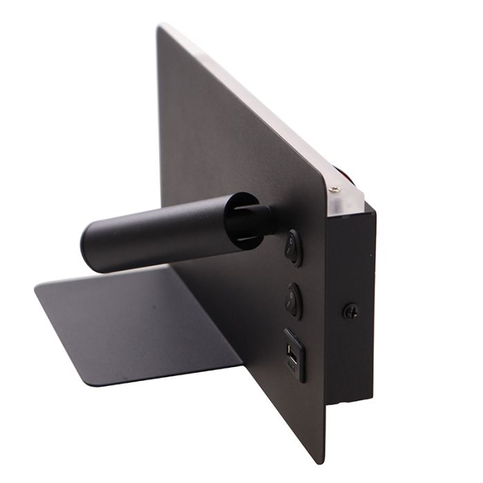 Moderne Wandleuchte Schwarz, Stanley, 10W, 4000K LED, mit Schalter