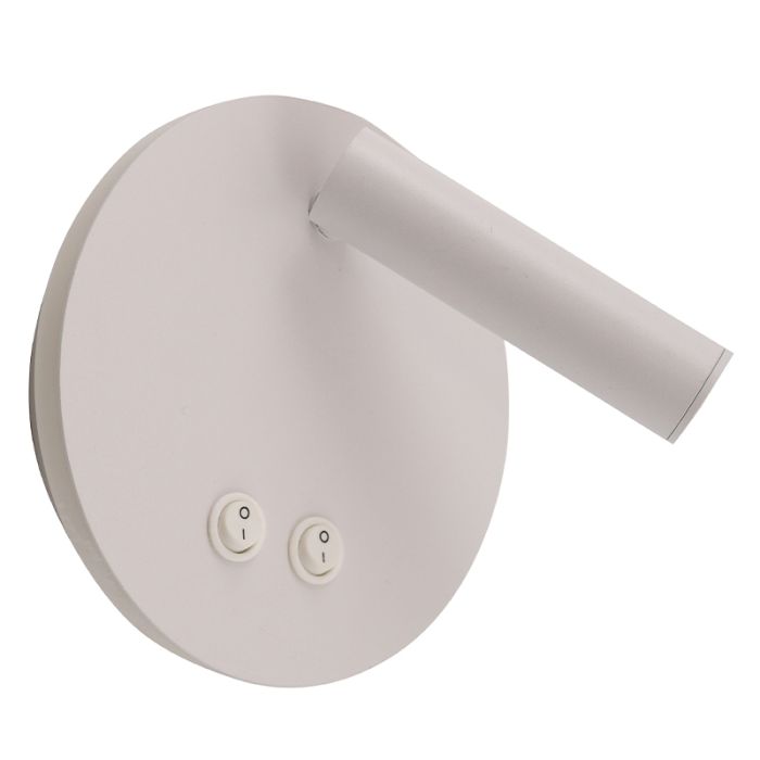 Moderne Wandleuchte Weiß, Robbie, 10W, 4000K LED, mit Schalter