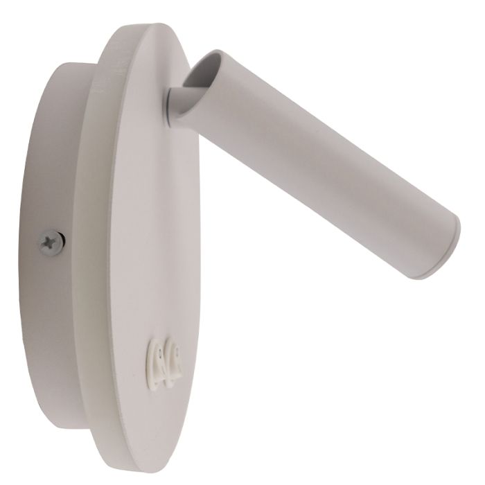 Moderne Wandleuchte Weiß, Robbie, 10W, 4000K LED, mit Schalter
