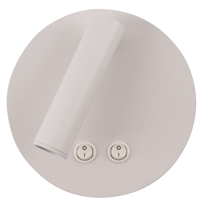 Moderne Wandleuchte Weiß, Robbie, 10W, 4000K LED, mit Schalter