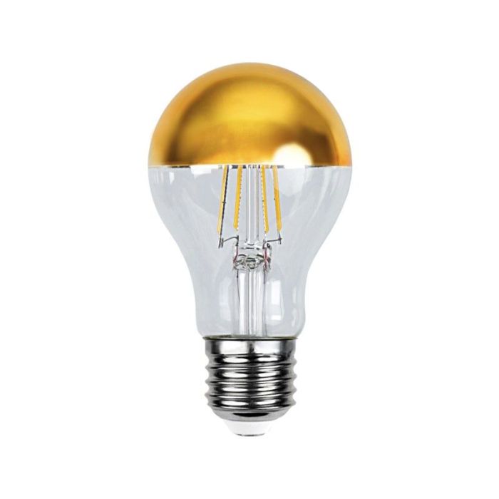 Dimmbare E27 LED-Kopfspiegellampe Malik, Gold, A60, 4,8W, 2700K, IP44