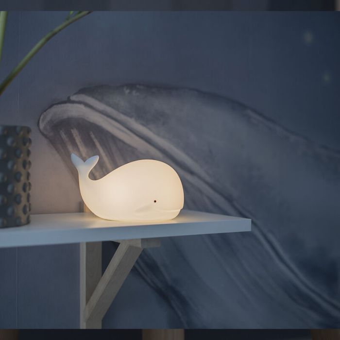 Kunststoff Kinderzimmer Nachtlampe Weiß, Whale, 0,5W, RGBW LED