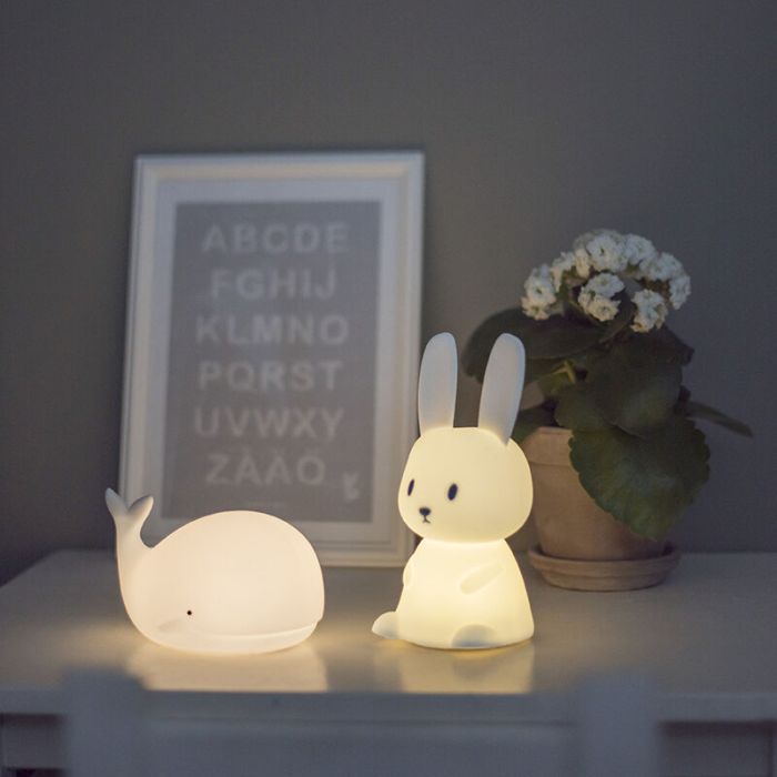 Kunststoff Kinderzimmer Nachtlampe Weiß, Whale, 0,5W, RGBW LED