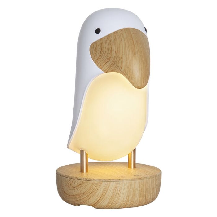 Kunststoff Kinderzimmer Nachtlampe Weiß, Toucan, 0,54W, 3000K LED