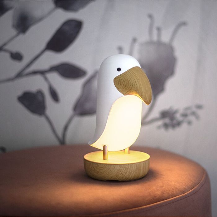 Kunststoff Kinderzimmer Nachtlampe Weiß, Toucan, 0,54W, 3000K LED