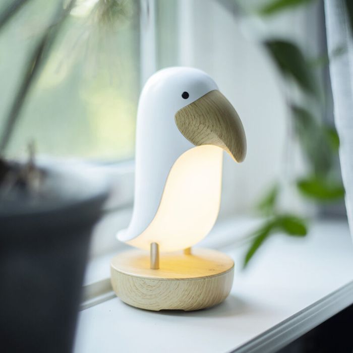 Kunststoff Kinderzimmer Nachtlampe Weiß, Toucan, 0,54W, 3000K LED