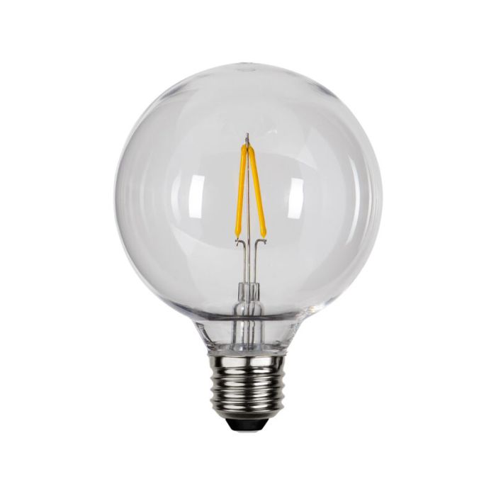 Kunststoff Lampe G95 E27 für außen, 2200K, transparent