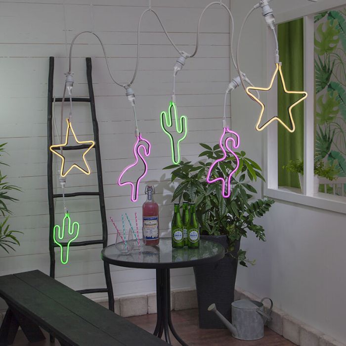Kunststoff Lichterkette Lampe Rosa, Flamingo, IP44