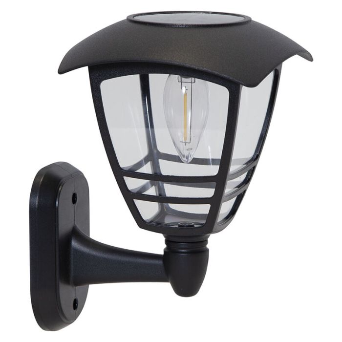 Antik Solar Außen Wandleuchte Schwarz, Adne, 0,03W, 3000K LED, IP44