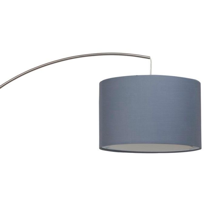 Stoff Bogenlampe Grau, Merinde, mit Schalter