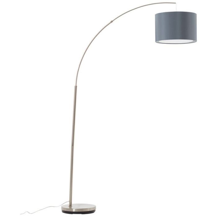 Stoff Bogenlampe Grau, Merinde, mit Schalter