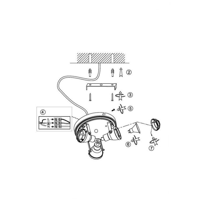 Industrielle Deckenstrahler Rostfarbe, Abyga
