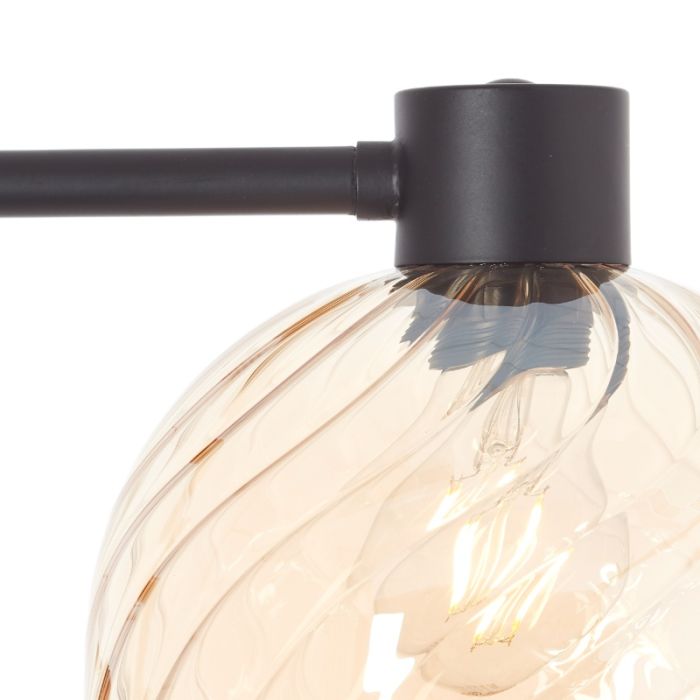 Retro Stehlampe Bernstein, Ubah, mit Schalter