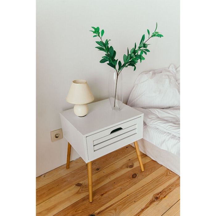 Keramik Tischleuchte Beige, Pilar, mit Schalter