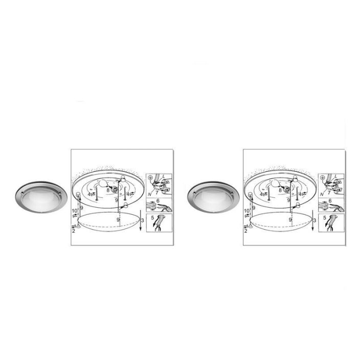 Glas Deckenleuchte Chrom, Angely