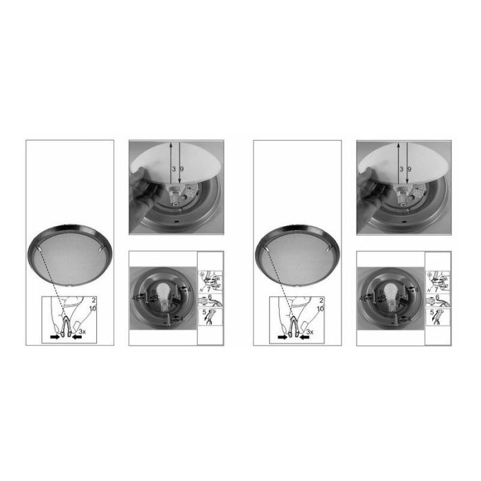 Glas Deckenleuchte Grau, Elene