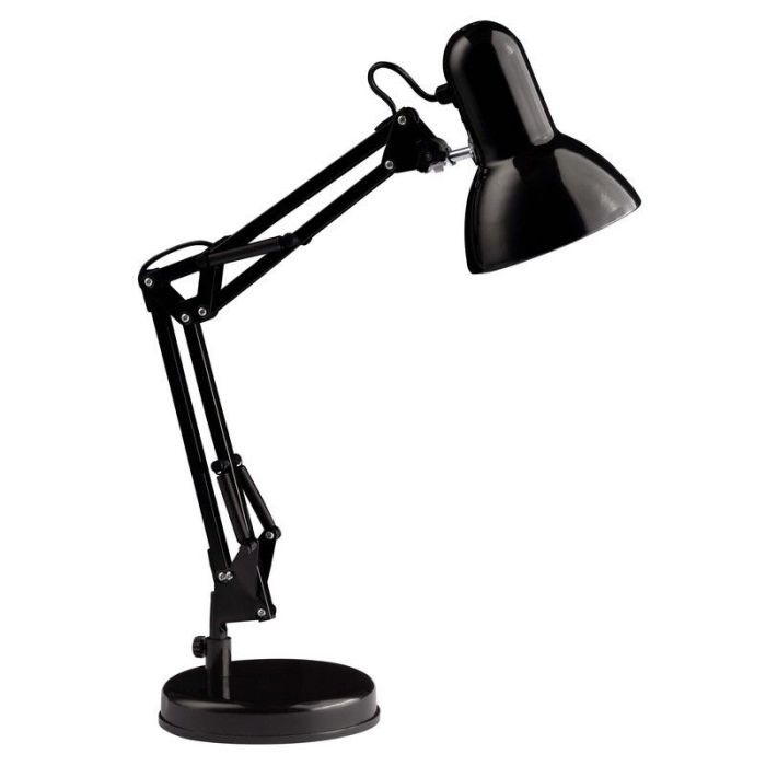 Industrielle Schreibtischlampe Schwarz, Naline, mit Schalter