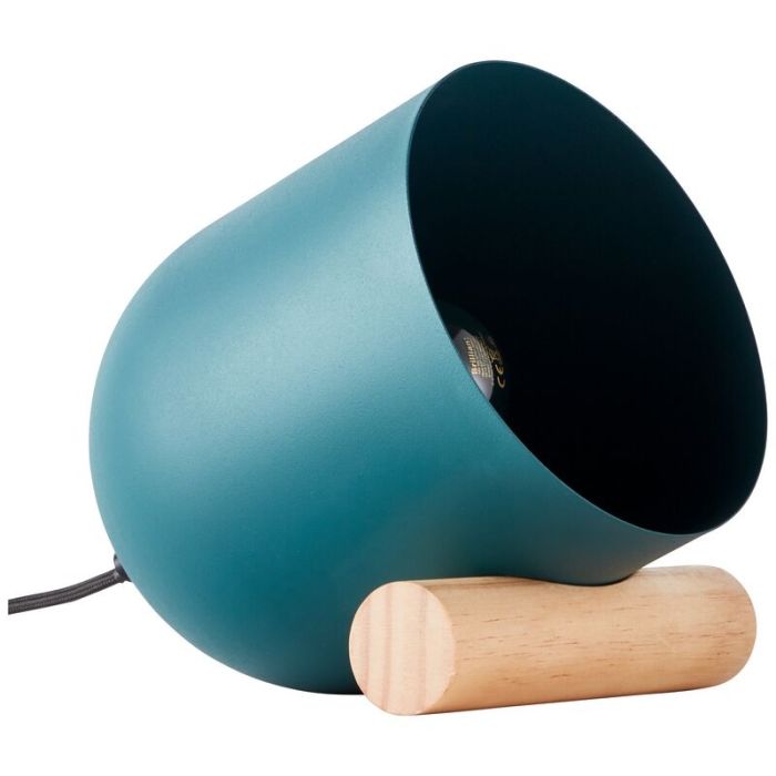 Holz Tischleuchte Blau, Riaz, mit Schalter