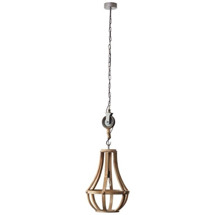 Holz Pendelleuchte Braun, Afnane