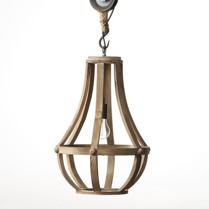 Holz Pendelleuchte Braun, Afnane