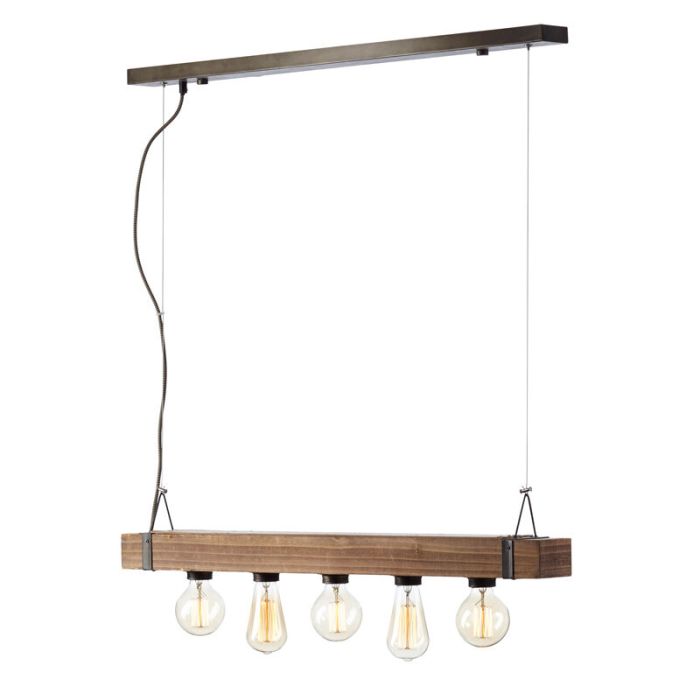 Holz Pendelleuchte Schwarz, Asli