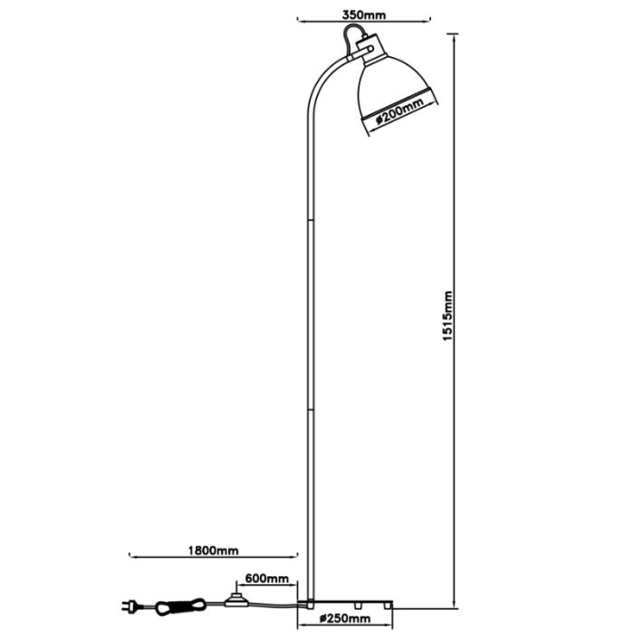 Landhaus Stehlampe Rot, Thalina, mit Schalter
