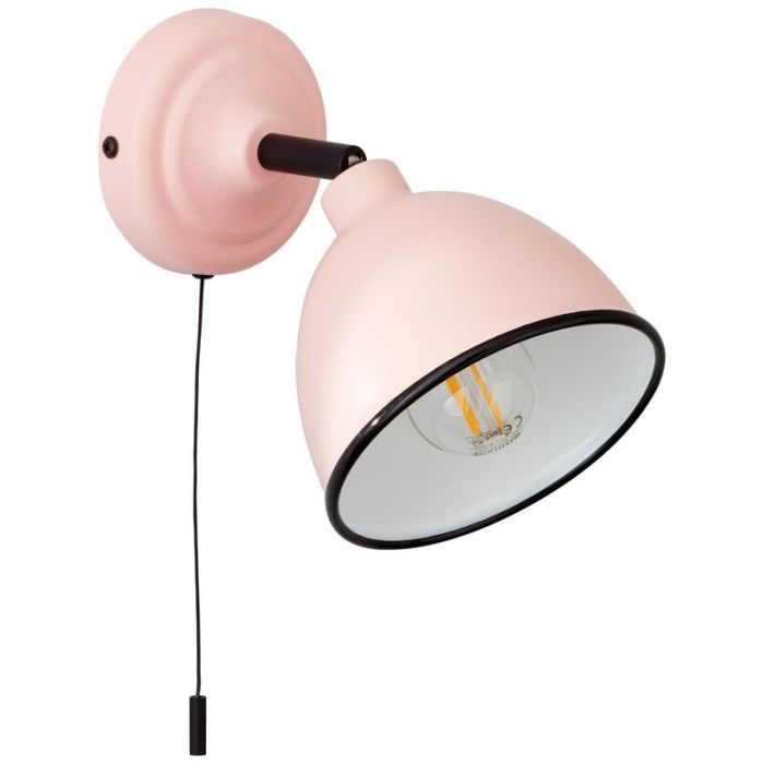 Antik Wandstrahler Rosa, Anouk, mit Zugschalter