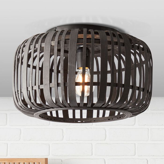 Holz Deckenlampe Schwarz, Brain