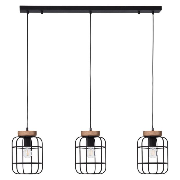 Holz Pendelleuchte Esszimmer Schwarz, Taede
