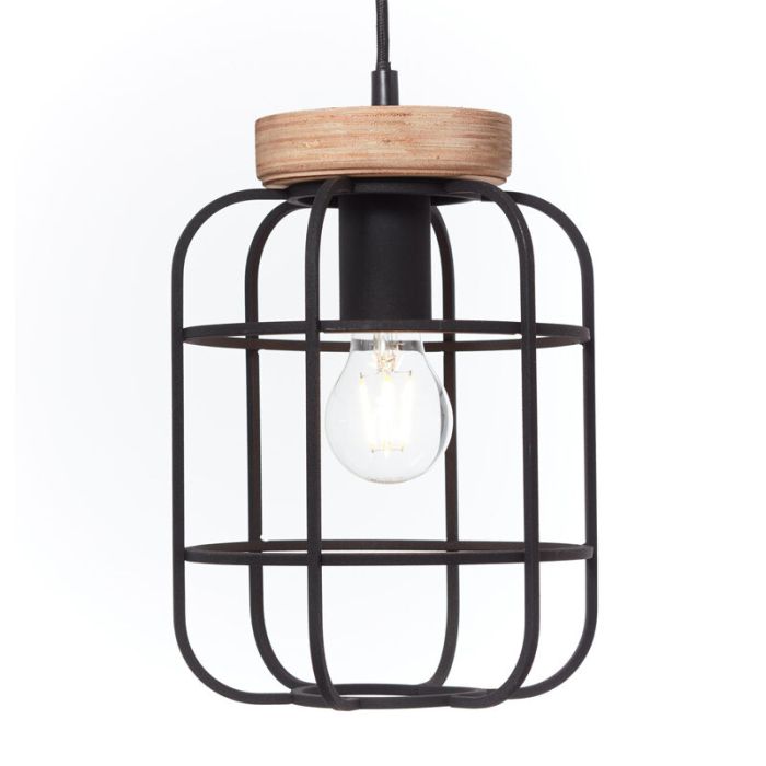 Holz Pendelleuchte Esszimmer Schwarz, Taede
