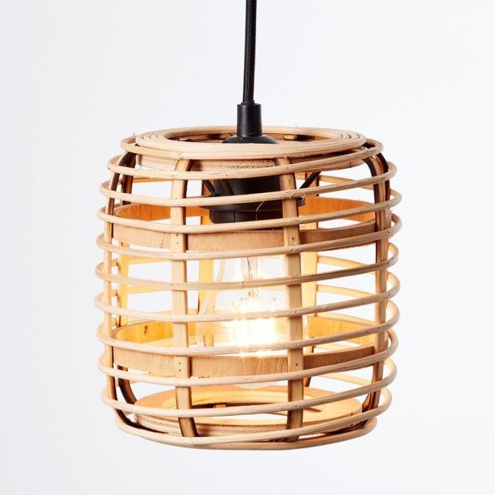 Holz Pendelleuchte Schwarz, Deacon