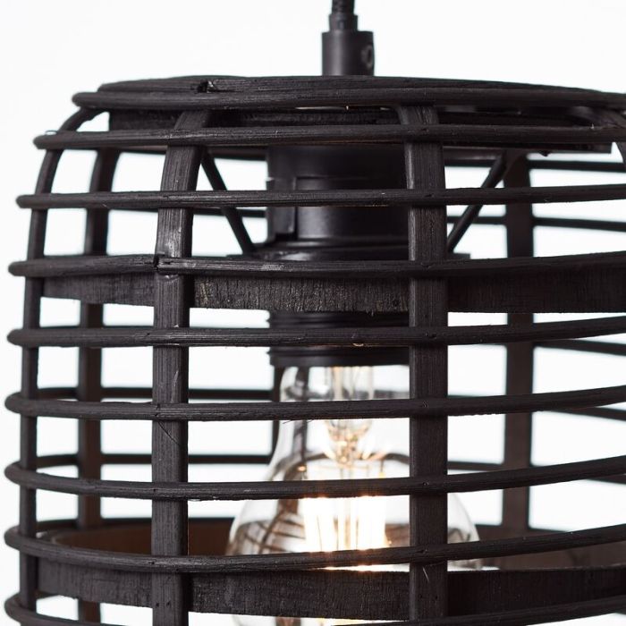 Holz Pendelleuchte Schwarz, Deacon