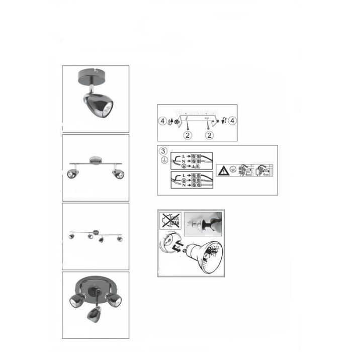 Metall Deckenleuchte Schwarz, Khadra, 3W, 3000K LED