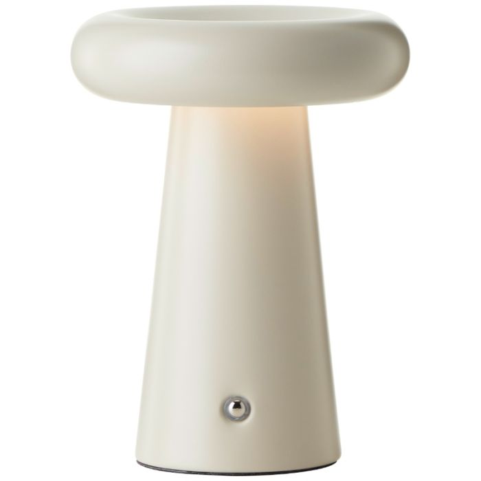 Moderne aufladbare Außen Tischlampe Beige, Stig, 3W, 3000K LED, IP44, 3-stufig dimmbar