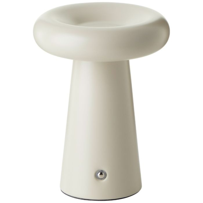 Moderne aufladbare Außen Tischlampe Beige, Stig, 3W, 3000K LED, IP44, 3-stufig dimmbar