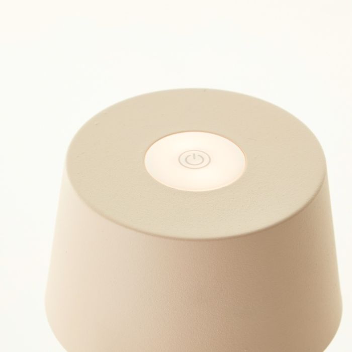 Moderne Außen Tischleuchte Beige, Petter, 2W, 3000K LED, IP44, 3-stufig dimmbar