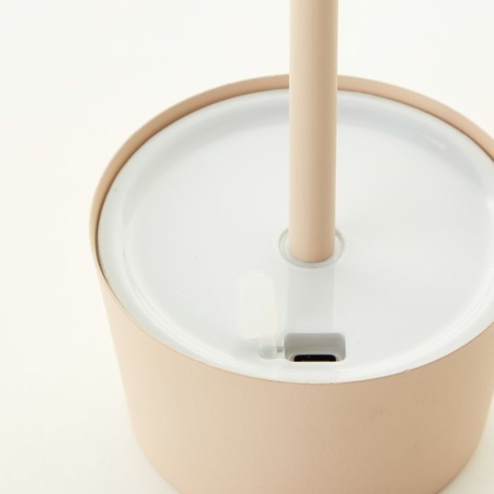 Moderne Außen Tischleuchte Beige, Petter, 2W, 3000K LED, IP44, 3-stufig dimmbar