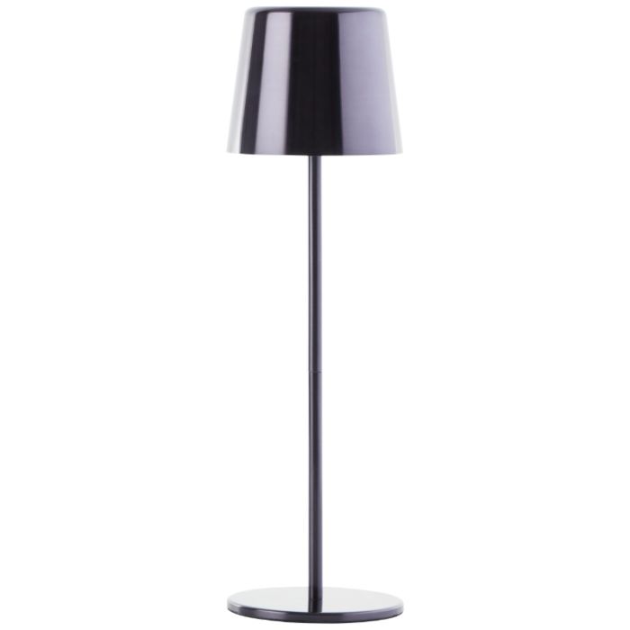 Moderne aufladbare Außen Tischlampe Schwarz, Skander, 4W, warm- bis kaltweiß einstellbare LED, IP44, mit Touch-Dimmer