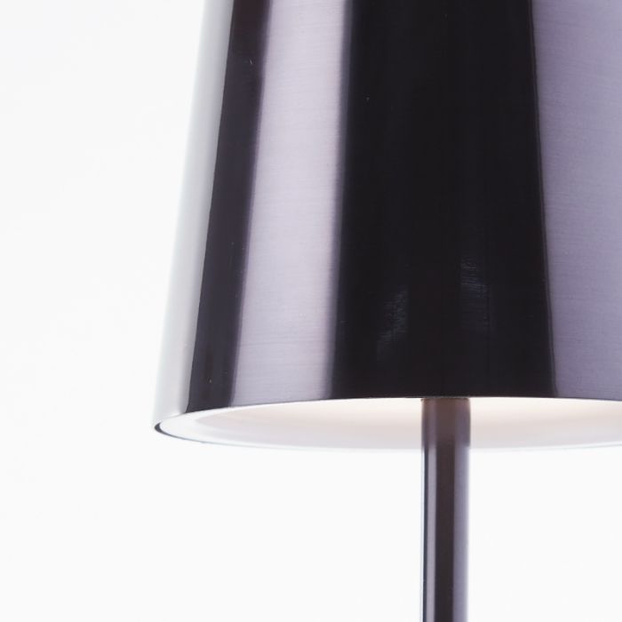 Moderne aufladbare Außen Tischlampe Schwarz, Skander, 4W, warm- bis kaltweiß einstellbare LED, IP44, mit Touch-Dimmer