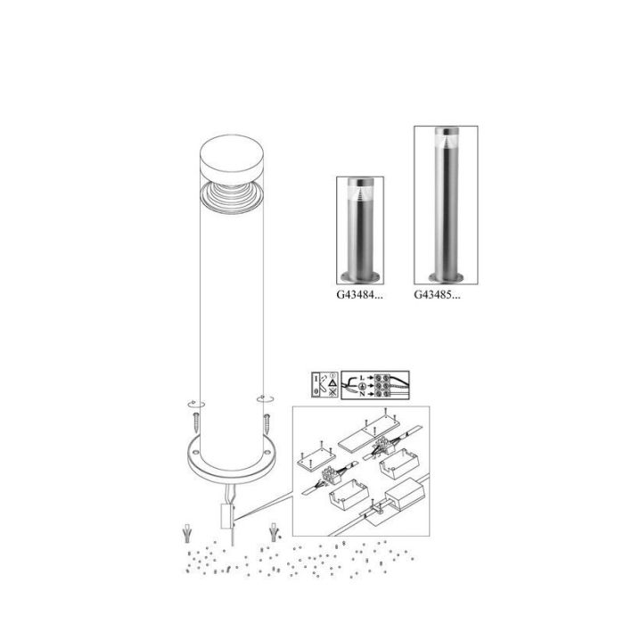 Kunststoff Außenleuchte Chrom, Samuel, 1W, 6500K LED, IP44