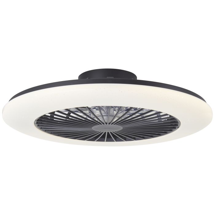 Moderne Deckenventilator Schwarz, Sofieke, 48W, RGBW LED, mit Fernbedienung