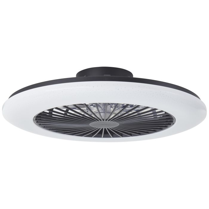 Moderne Deckenventilator Schwarz, Sofieke, 48W, RGBW LED, mit Fernbedienung