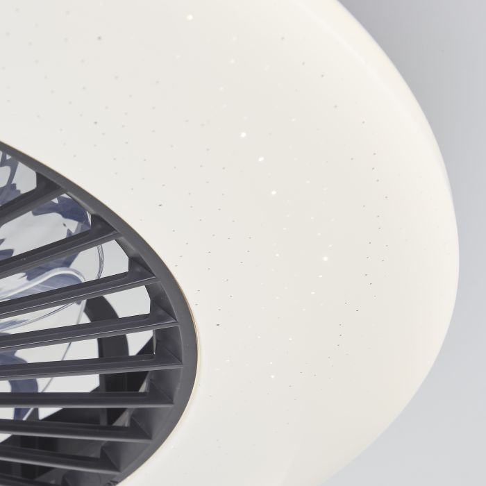 Moderne Deckenventilator Schwarz, Sofieke, 48W, RGBW LED, mit Fernbedienung