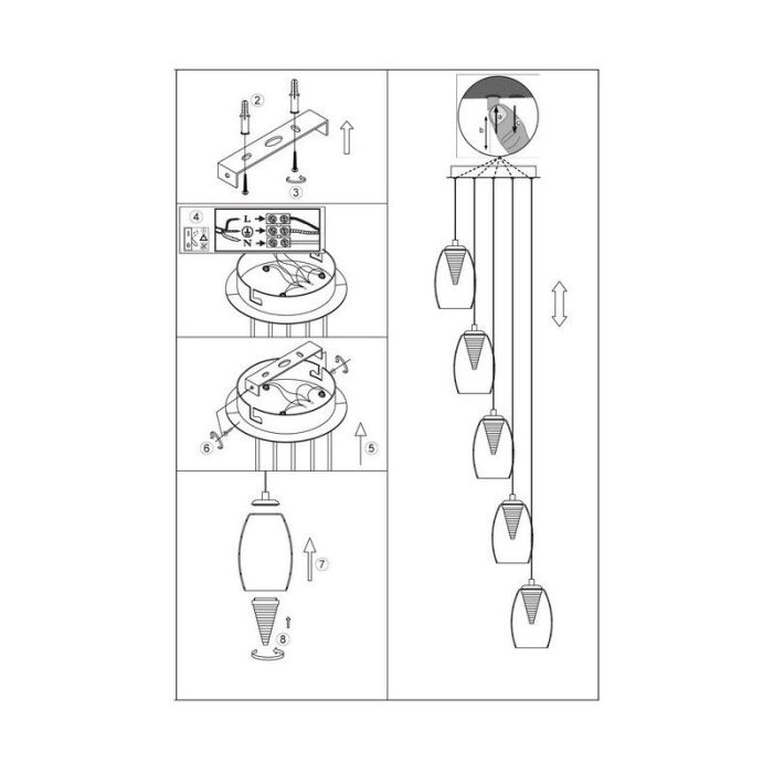 Moderne Pendelleuchte Esszimmer Chrom, Aliyah, 5W, 3000K LED