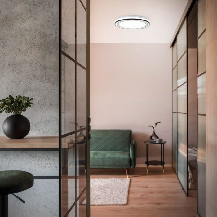 Moderne Deckenleuchte Schwarz, Merlijn, 36W, White Switch LED, mit Fernbedienung