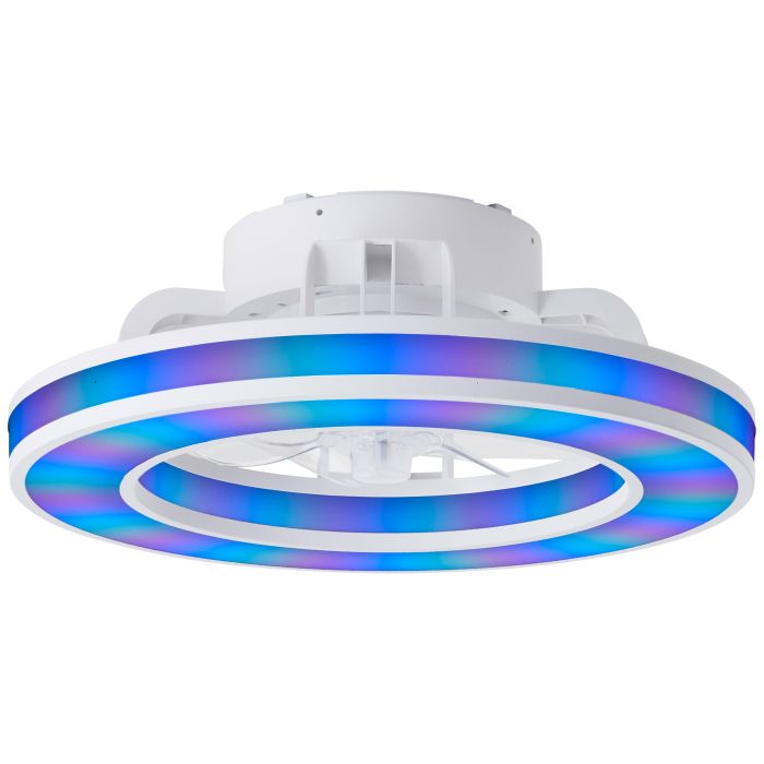 Moderne Deckenventilator Weiß, Yari, 26W, RGBW LED, mit Fernbedienung