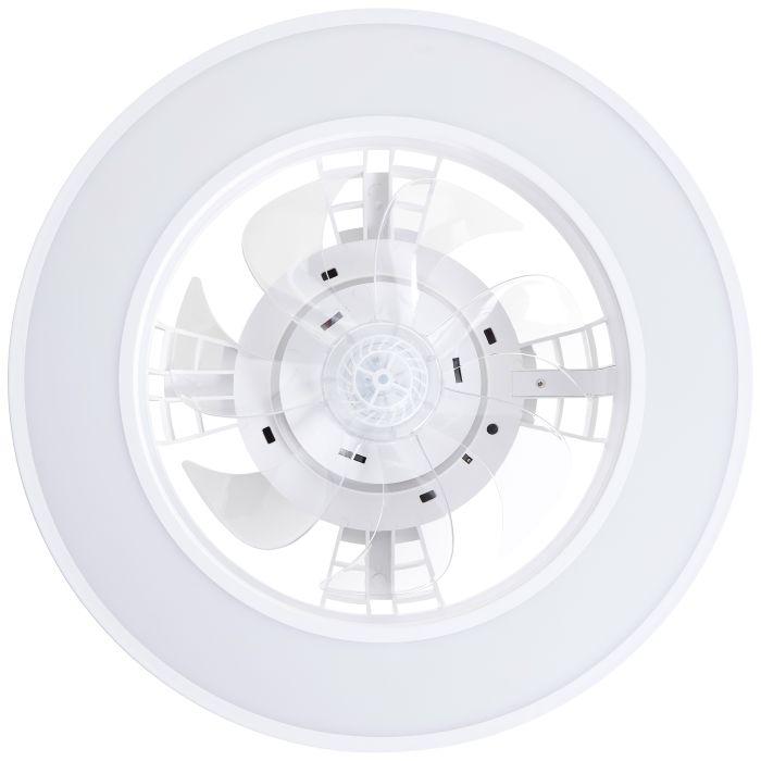 Moderne Deckenventilator Weiß, Yari, 26W, RGBW LED, mit Fernbedienung