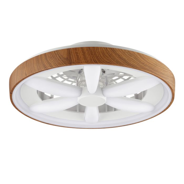 Kunststoff Deckenventilator Holz, Roos, 48W, RGBW LED, mit Fernbedienung