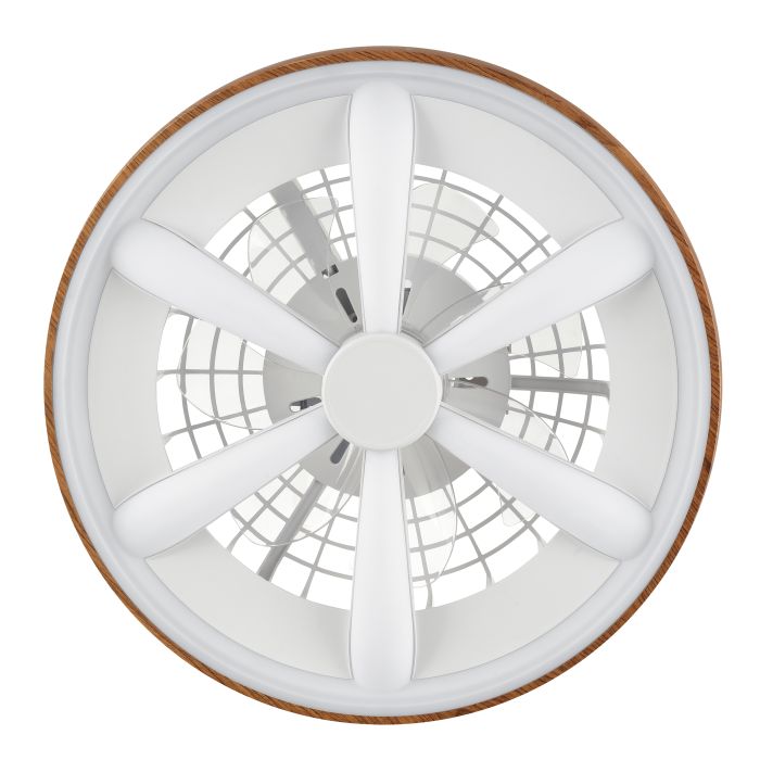 Kunststoff Deckenventilator Holz, Roos, 48W, RGBW LED, mit Fernbedienung
